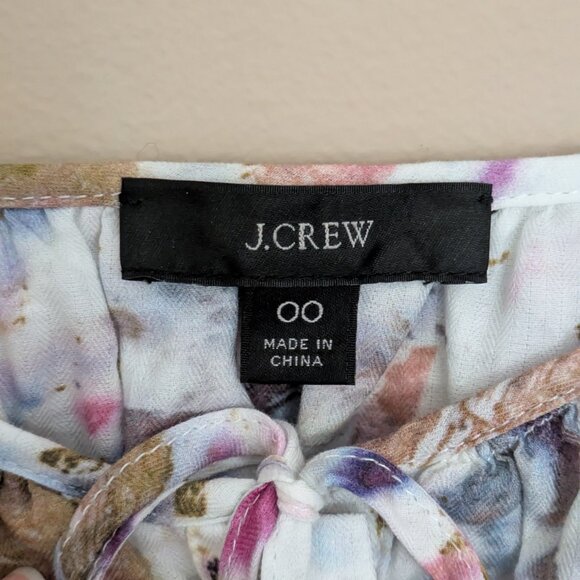 Flora Obscura x J Crew Floral 100% Cotton Cinched Waist Top size 00 - Picture 7 of 13